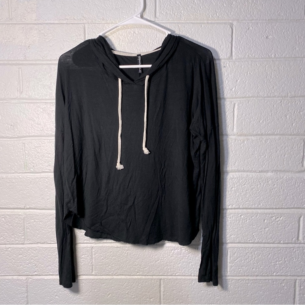 Sage Brush Trading Co. Lightweight Oversized Black Transparent Cropped Hoodie S